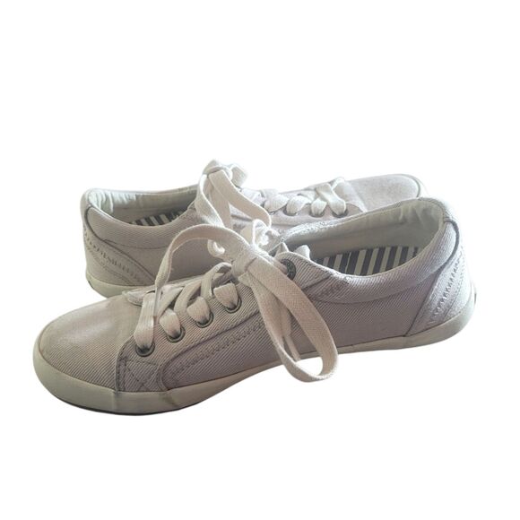 Taos Star Sneakers Women's Size 7 Beige Casual Walking Flat Shoes Beachy Comfort - Picture 3 of 9